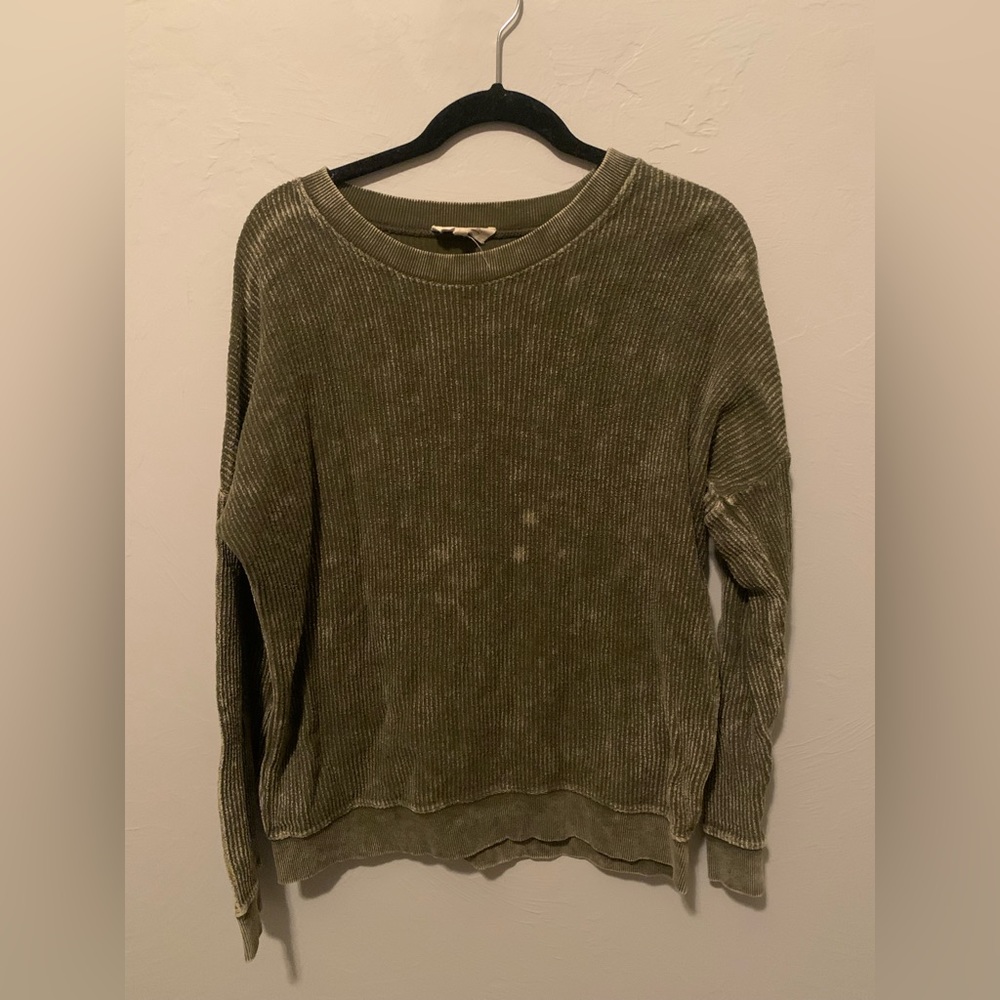 Peach Love California green corded sweatshirt (boutique brand)